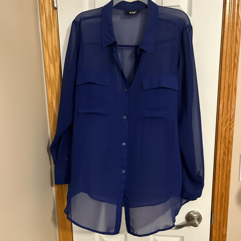a.n.a Deep Blue Blouse